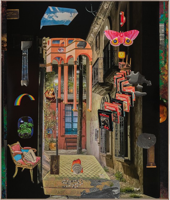 Photo-collage by John Bowman and Jimmy Fountain. Oaxaxa Alley, 2021
